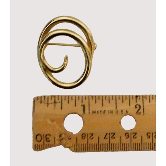 Set of 4 Fashion Pins Heart Circles Floral Brooch Pin Back Gold Tone - Picture 7 of 9